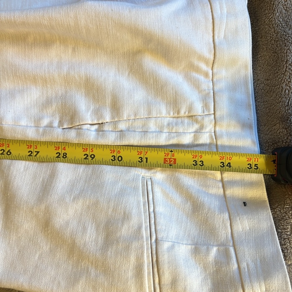 Ann Taylor linen cotton blend white cuffed pants - Picture 9 of 9